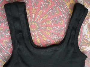 Black Ribbed Tank Top