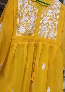 Yellow Embroidered Kurta