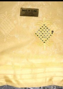 Elegant Pink &amp; Gold Embroidered Saree