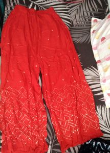 Red Printed Palazzos