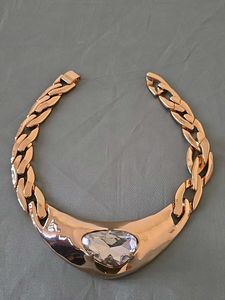 ZARA Chunky Stone Studded Gold Necklace