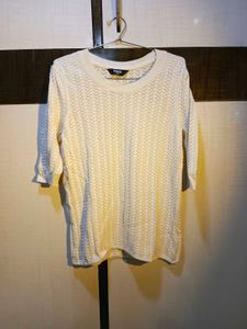 Max Ivory Knit Short Sleeve Top