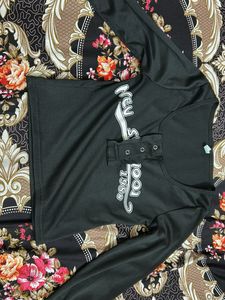Black Long Sleeve Ribbed Tee