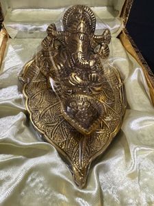 Ganesha Idol in Wooden Shrine.