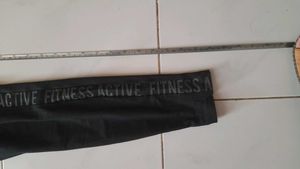 Black Gym Leggings With Grey Trim