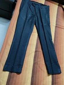 John Players Men Grey Viscose Formal Trouser