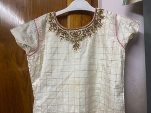 Cream Embroidered Dress