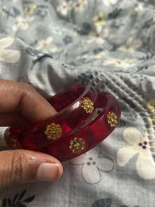 Red  plastic  bangles