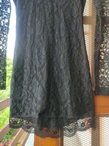 Backless Black Lace Mini Bodycon Dress
