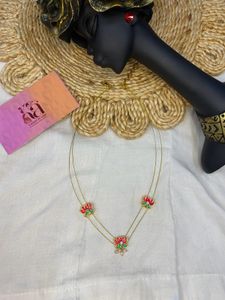 Lotus Invisible Necklace With rice Pearls