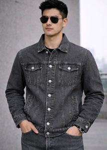 Gray Denim Jacket - Stylish & Versatile,M Size