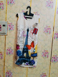 Paris Print Sleeveless Tunic