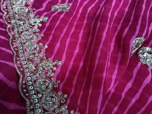 Elegant Pink Striped Saree
