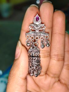 Oxidized Silver Jhumka Earrings