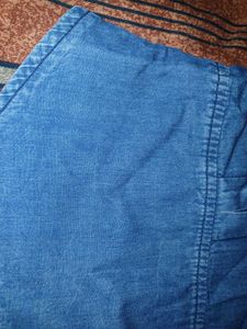 regular top for girls in denim fabric
