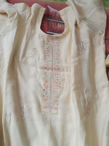 Elegant Kurta Set Cream Colour