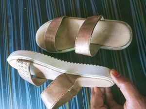 Golden Flats For 5 Yrs Girl