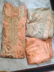 Peach Embroidered Salwar Suit