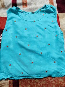 Blue Sleeveless Top