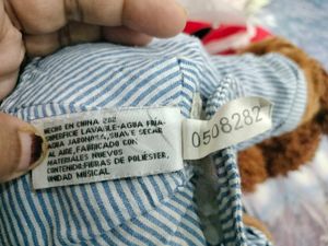 Striped Overalls Teddy Bear