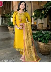 Yellow Embroidered Salwar Kameez