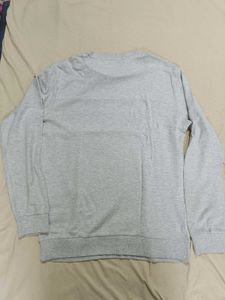 Men White Blue Sweatshirt/Sweater