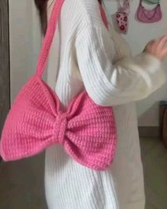 crochet bow purse