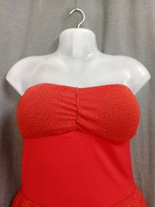 Hot Red Padded Tube Mini Dress For Women&#39;s