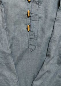 Stylish Men's Blue Cotton Kurta (Chest/Waist: 20.5