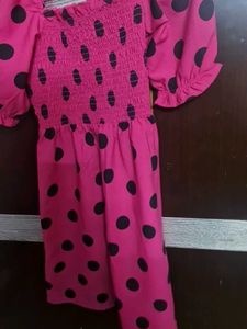 Zudio Pink Polka Dot Dress 11-12 Yrs