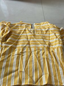 Yellow &amp; White Striped Blouse