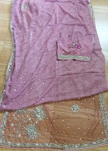 Elegant Pink Saree with Blouse