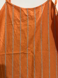 Orange Cotton Blend kurta Set