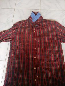 Louis Philippe Red Checkered Shirt