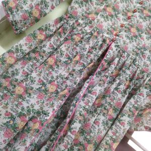 Vintage Floral Print Dress