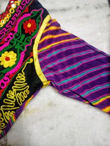 Combo Kurti Cum Gown Wit Hand Embroidery &amp; Mirror