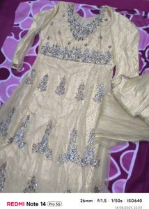 Embellished Beige Salwar Kameez