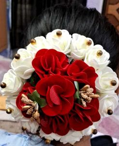 Hair Bun With Flowers