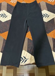 Black Wide Leg Trousers In Size M