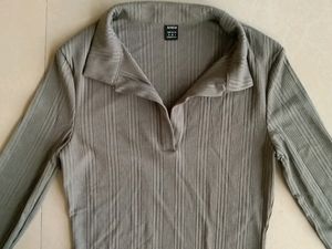 SHEIN Grey Full Sleeve Shirt Size:M