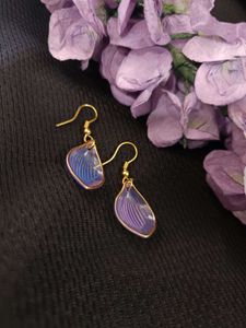 Blue &amp; Gold Teardrop Earrings