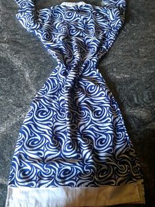 Blue &amp; White Patterned Kurthi