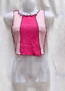 1941. Pink Patchwork Crop Tank