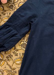 Haute Curry ShoppersStop Navy Linen Tunic