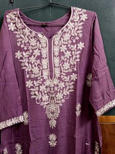 Embroidered Purple Kurta