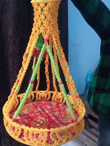 Handmade Macrame hanging jhula for laddu gopal ji