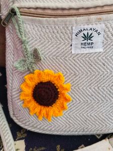 Crochet Sunflower Keychain