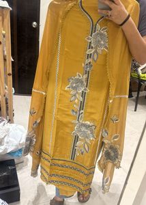 Muslin Silk Embroidered Suit