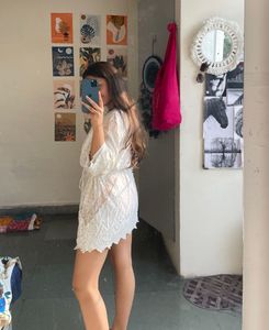 White Embroidered Mini Dress