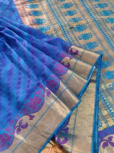 Beautiful Blue Pure Soft Silk Saree
